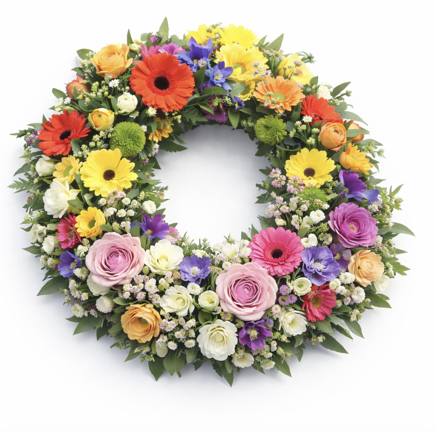 Designer’s choice funeral wreath with seasonal flowers Malta