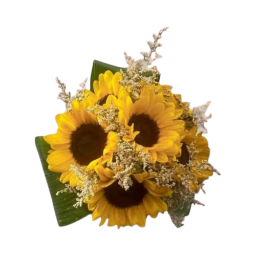 sunflower bouquet Malta with dried limonium