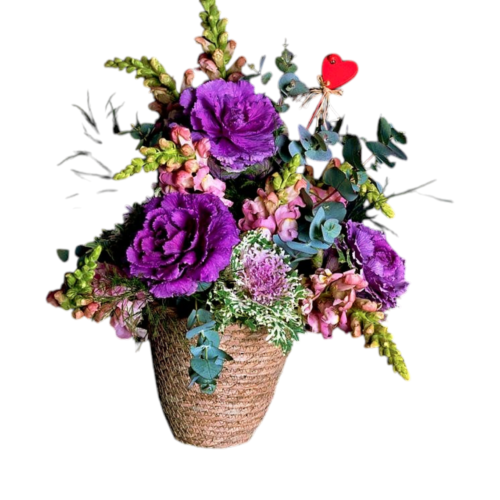 flower basket Malta woven floral arrangement