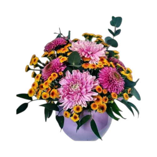 local flower arrangement Malta lilac pot flowers