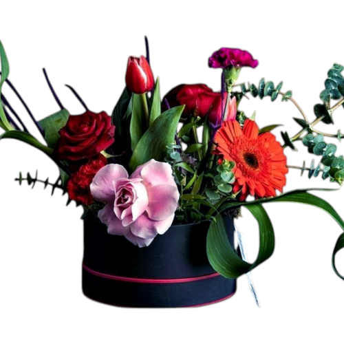 luxury flower box Malta roses tulips hat box