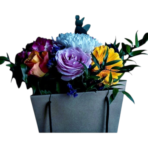 flower bouquet vase bag Malta roses gerbera water bag