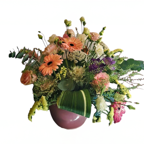 mothers day flowers malta pastel arrangement pink ceramic pot