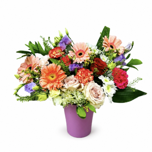 Flower arrangement in a pot